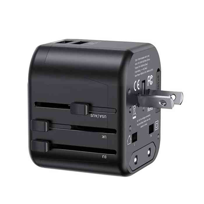USAMS US-CC173 T55 12W Dual USB Universal Travel Charger (US/AU/EU/UK)